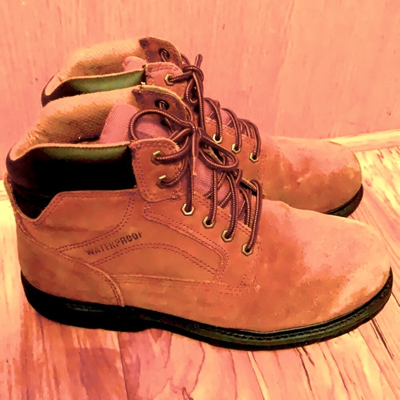 Brahma 12 Wide waterproof tan suede rugged lace up hiking hunting boots men EUC - Picture 1 of 12